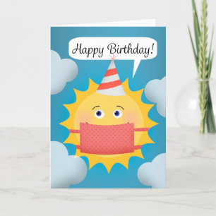 Cartes Pour Fêtes Annuelles Joyeux soleil d'anniversaire dans un masque de cor