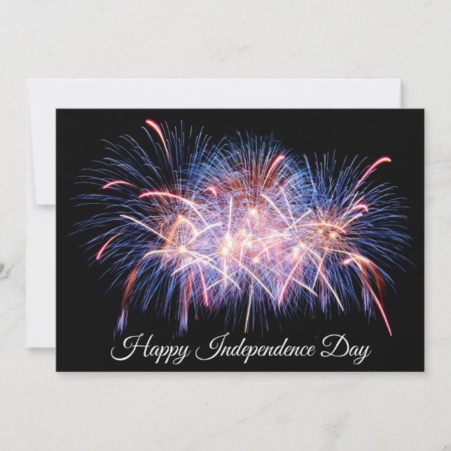 Cartes Pour Fêtes Annuelles Joyeux spectacle de feux d'artifice de l'Indépenda (Devant)