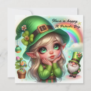Cartes Pour Fêtes Annuelles Joyeux St Patrick Gnome et Leprechaun