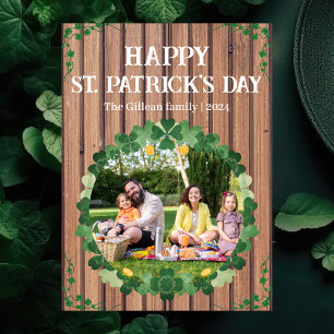 Cartes Pour Fêtes Annuelles Joyeux St. patrick jour famille Shamrock une photo
