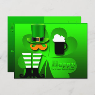 Cartes Pour Fêtes Annuelles Joyeux St Patrick's Day Leprechaun Ajouter Photo P
