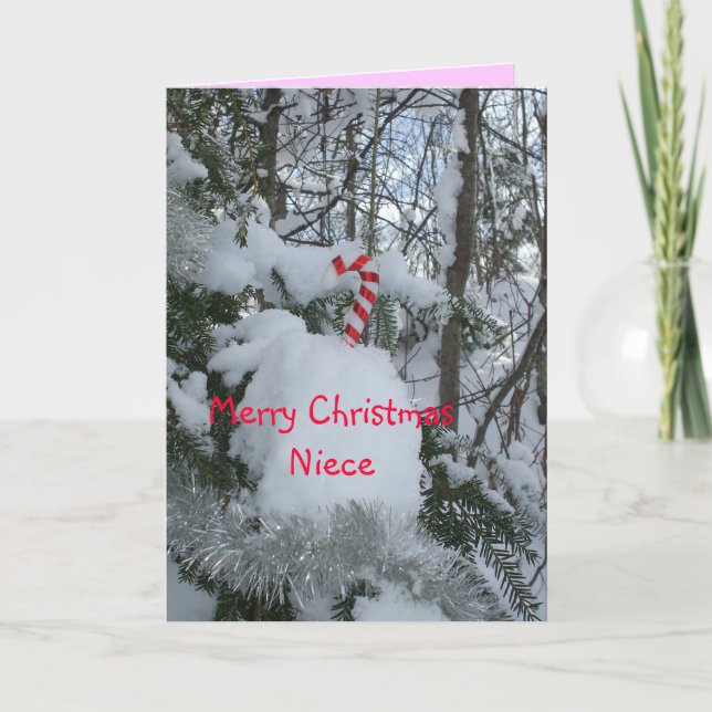 Cartes Pour Fêtes Annuelles Joyeux Sucre de canne de Noël Niece (Devant)