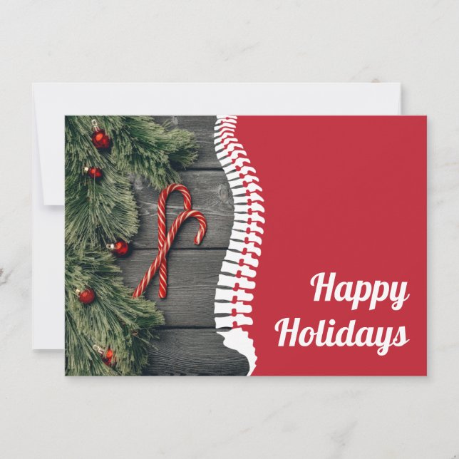 Cartes Pour Fêtes Annuelles Joyeux Sucres de canne Chiropratique (Devant)