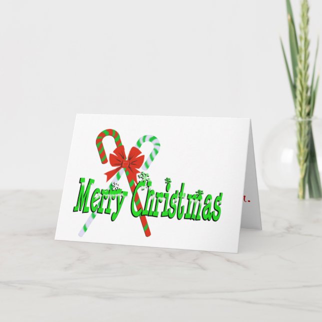 Cartes Pour Fêtes Annuelles Joyeux Sucres de canne de Noël (Devant)