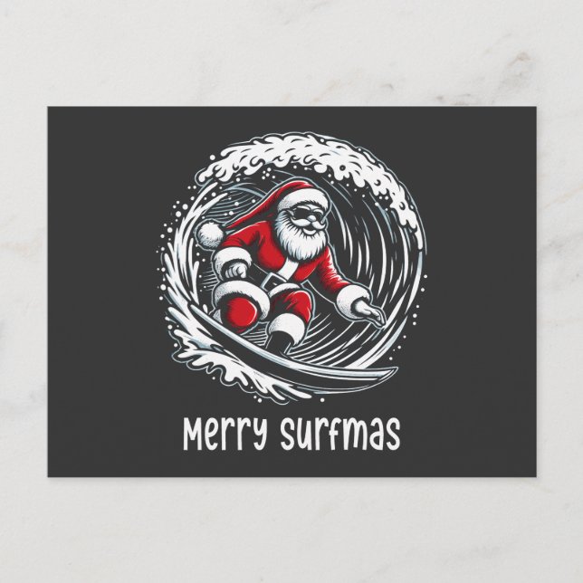 Cartes Pour Fêtes Annuelles Joyeux Surfmas (Devant)