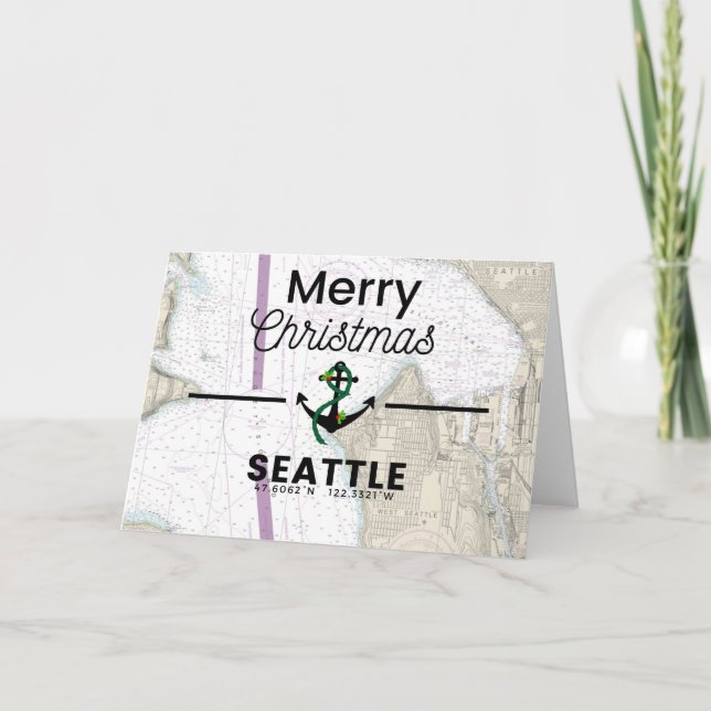 Cartes Pour Fêtes Annuelles Joyeux tableau de Noël - Seattle (Devant)