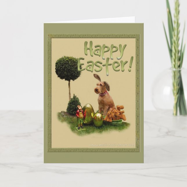 Cartes Pour Fêtes Annuelles Joyeux "Terrier irlandais" de Pâques (Devant)