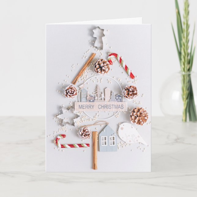 Cartes Pour Fêtes Annuelles Joyeux texte de Noël (Devant)
