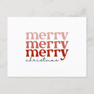 Cartes Pour Fêtes Annuelles Joyeux texte de Noël Salutation rouge et blanc