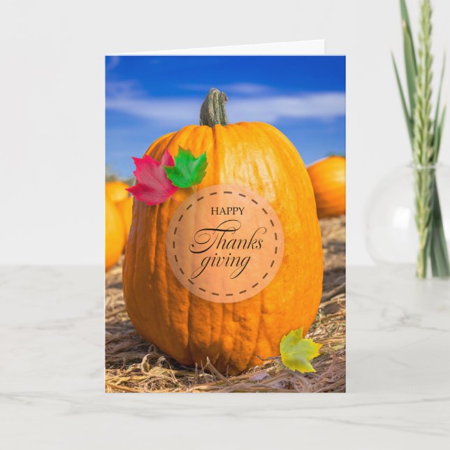 Cartes Pour Fêtes Annuelles Joyeux Thanksgiving à tous Patch de citrouilles  (Devant)