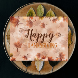 Cartes Pour Fêtes Annuelles Joyeux Thanksgiving Automne Feuilles Brunes
