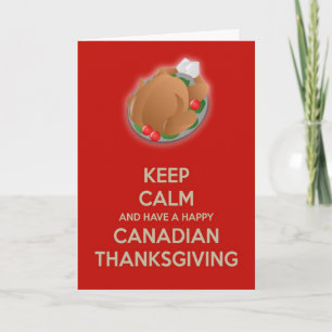 Cartes Pour Fêtes Annuelles Joyeux Thanksgiving canadien avec dîner de dinde
