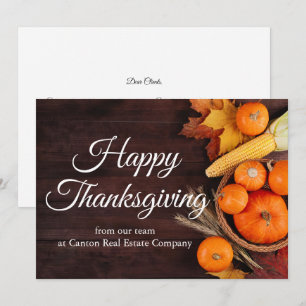 Cartes Pour Fêtes Annuelles Joyeux Thanksgiving Citrouilles d'affaires Personn