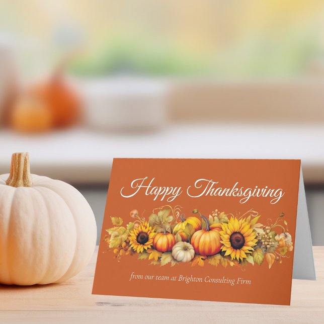 Cartes Pour Fêtes Annuelles Joyeux Thanksgiving Patch Citrouille Personnalisée (Créateur téléchargé)