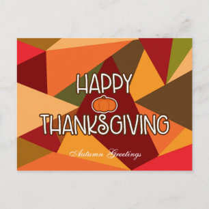 Cartes Pour Fêtes Annuelles Joyeux Thanksgiving Triangles Automne Postcard