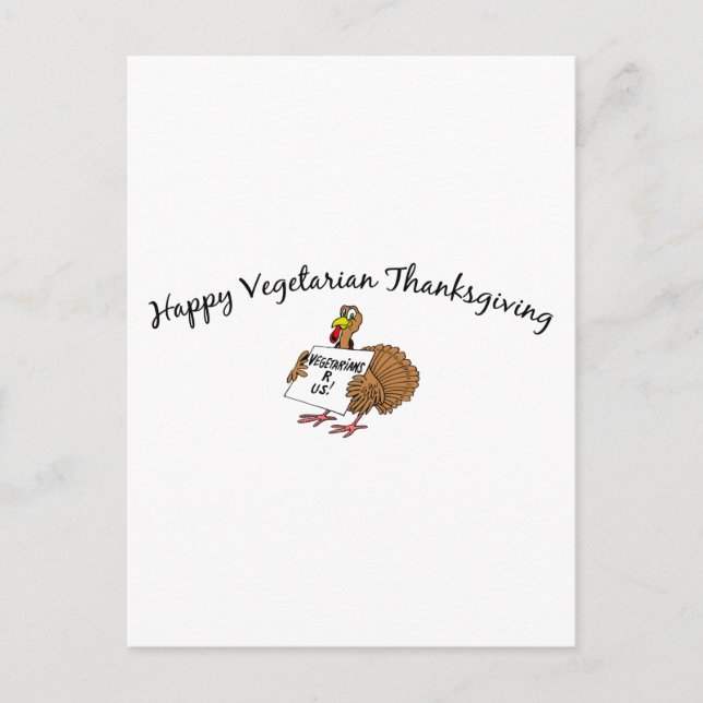 Cartes Pour Fêtes Annuelles Joyeux Thanksgiving végétarien (Devant)