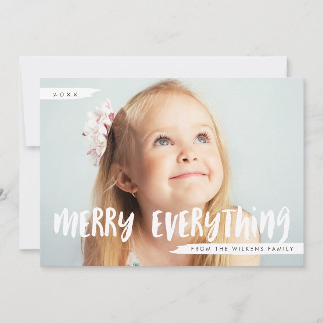 Cartes Pour Fêtes Annuelles Joyeux tout à la mode Photo Grey (Devant)
