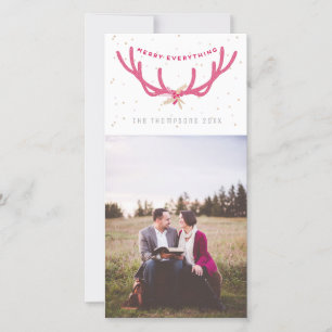 Cartes Pour Fêtes Annuelles Joyeux tout Antler Faux Parties scintillant Photo
