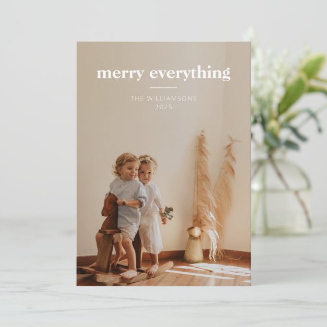 Cartes Pour Fêtes Annuelles Joyeux tout | Découverte minime de la photo Noël (Debout devant)