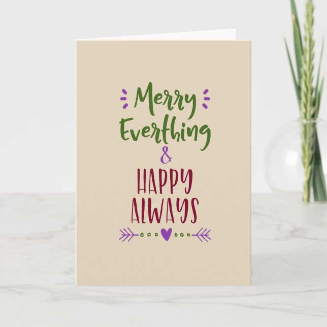 Cartes Pour Fêtes Annuelles Joyeux tout et heureux toujours (Devant)