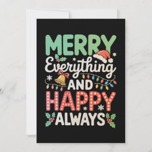 Cartes Pour Fêtes Annuelles Joyeux tout et heureux toujours Noël Xmas