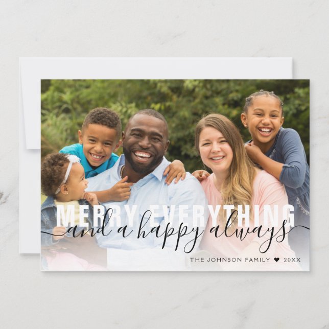 Cartes Pour Fêtes Annuelles Joyeux Tout Famille Or Foil Noël (Devant)