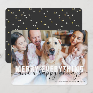 Cartes Pour Fêtes Annuelles Joyeux Tout Famille Or Foil Noël