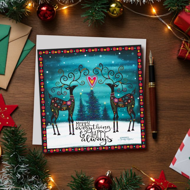 Cartes Pour Fêtes Annuelles Joyeux Tout Festif Renne Inspirativité (Créateur téléchargé)