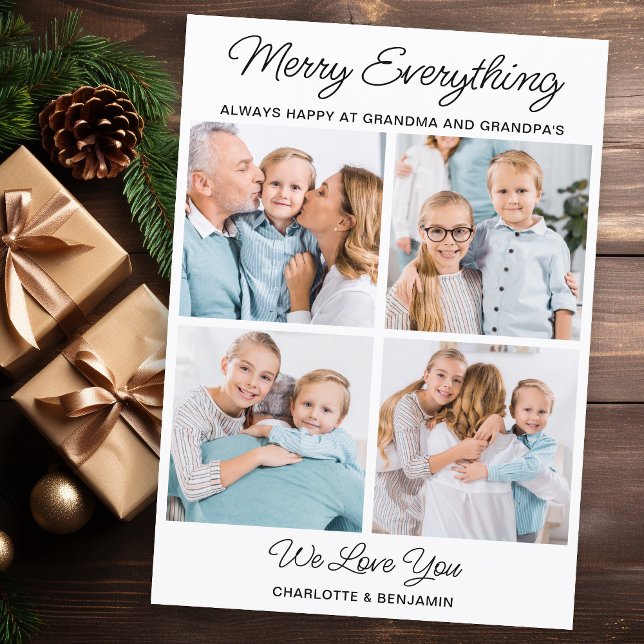 Cartes Pour Fêtes Annuelles Joyeux tout grands-parents 4 Photo Noël (Créateur téléchargé)