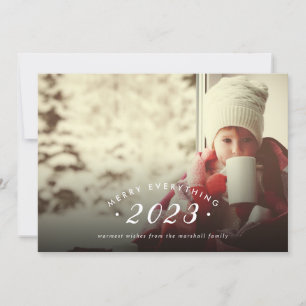 Cartes Pour Fêtes Annuelles Joyeux tout minimaliste superposition photo plat