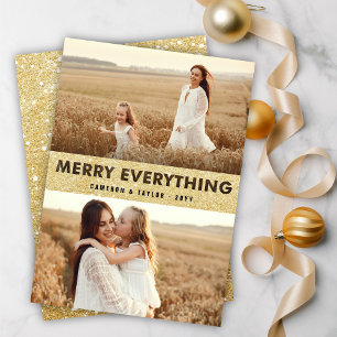 Cartes Pour Fêtes Annuelles Joyeux Tout Or Parties scintillant Cutout Design P