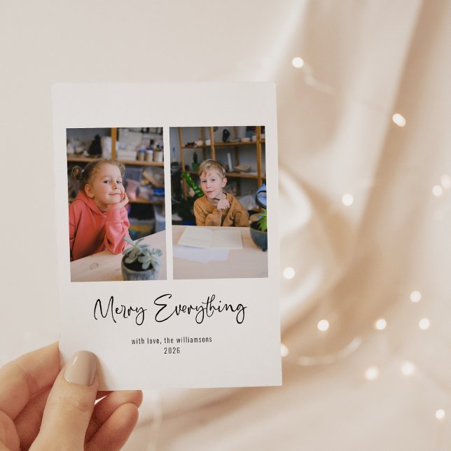 Cartes Pour Fêtes Annuelles Joyeux tout Script message personnalisé Trois phot (Créateur téléchargé)