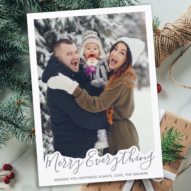 Cartes Pour Fêtes Annuelles Joyeux tout Simple Photo de famille personnalisée (Créateur téléchargé)