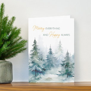 Cartes Pour Fêtes Annuelles Joyeux Tout Toujours Heureux Arbres d'Hiver