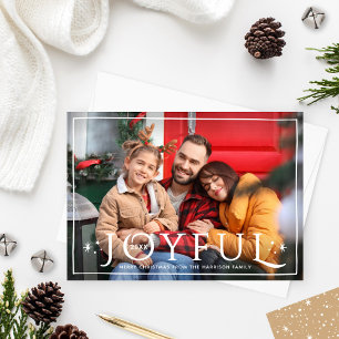 Cartes Pour Fêtes Annuelles Joyeux Twinkle lumières et étoiles Neutral Photo