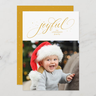 Cartes Pour Fêtes Annuelles Joyeux une photo étoile d'or Noël