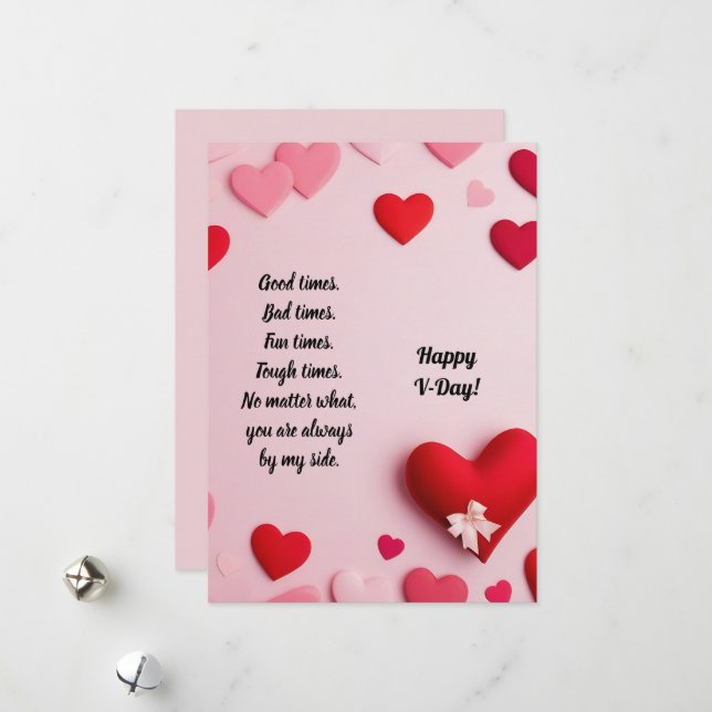 Cartes Pour Fêtes Annuelles Joyeux V-Day (Devant/Arrière en situation)
