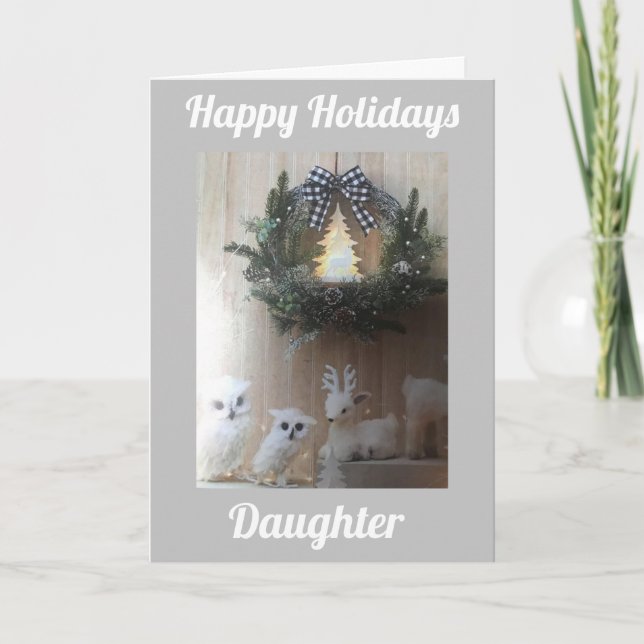 CARTES POUR FÊTES ANNUELLES JOYEUX VACANCES AVEC AMOUR **FILLE** (Devant)