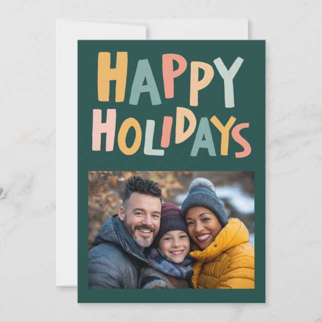 CARTES POUR FÊTES ANNUELLES JOYEUX VACANCES FAMILIALES FAMILIALES FAMILIALES (Devant)
