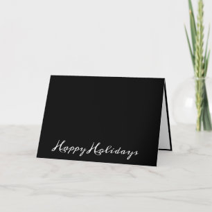 Cartes Pour Fêtes Annuelles Joyeux Vacances Script Noir Simple Vacances Modern