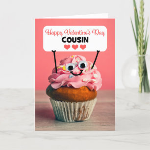 Cartes Pour Fêtes Annuelles Joyeux Valentin Cousin mignonne Cupcake