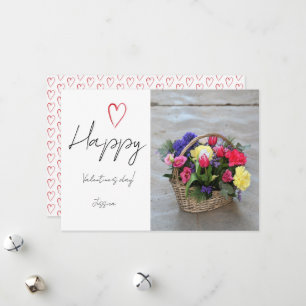Cartes Pour Fêtes Annuelles Joyeux Valentin`s Day Modern Script photo