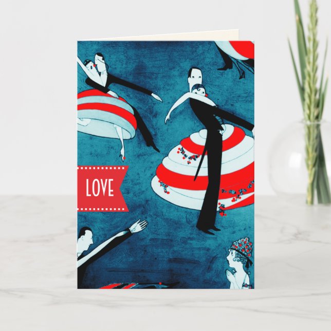 Cartes Pour Fêtes Annuelles Joyeux Valentine. Art deco greeting cards (Devant)