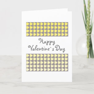 Cartes Pour Fêtes Annuelles Joyeux Valentine`s Day Jaune Grey Motif de coeur