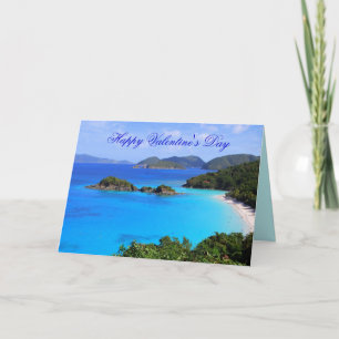 Cartes Pour Fêtes Annuelles Joyeux Valentine, Tropical Beach