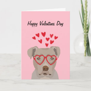 Cartes Pour Fêtes Annuelles Joyeux Valentines - chien pitbull