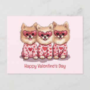 Cartes Pour Fêtes Annuelles Joyeux Valentines Day Chiens de Poméranie