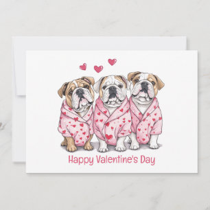 Cartes Pour Fêtes Annuelles Joyeux Valentines Day English Bulldog