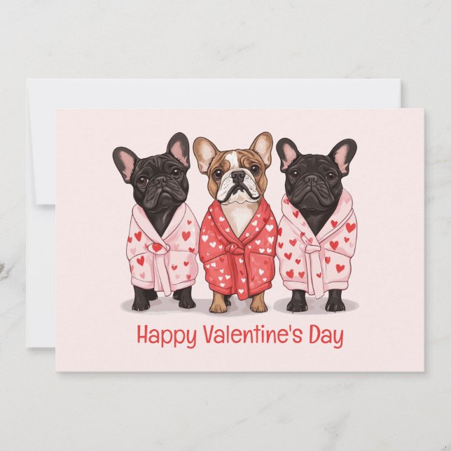 Cartes Pour Fêtes Annuelles Joyeux Valentines Day French Bulldog (Devant)