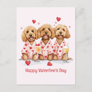 Cartes Pour Fêtes Annuelles Joyeux Valentines Day Goldendoodle Dogs
